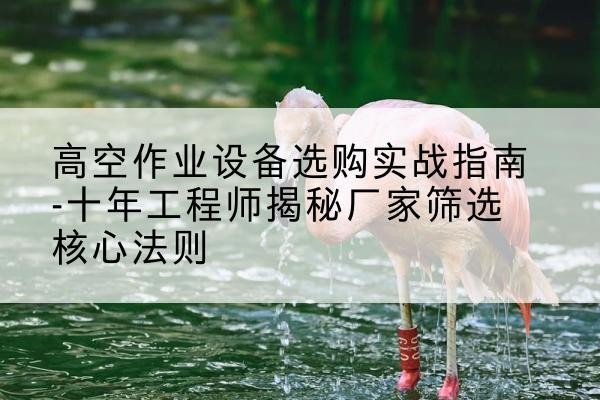 红塔剪叉式升降机厂家-高空作业设备选购实战指南-十年工程师揭秘厂家筛选核心法则