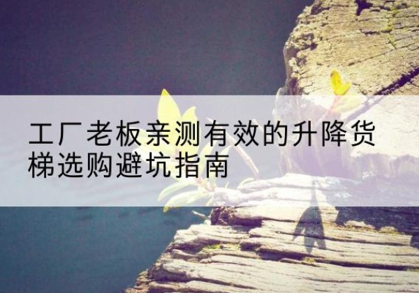 红塔升降货梯怎么选-工厂老板亲测有效的升降货梯选购避坑指南